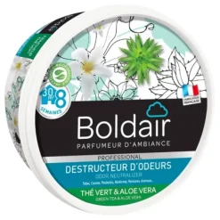 GEL DESTRUCTEUR D'ODEUR BOLDAIR THÉ VERT & ALOE VERA ACTION CONTINUE - pot de 300 g