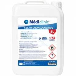 GEL HYDROALCOOLIQUE DÉSINFECTANT MAINS MÉDICLINIC - bidon de 5 l