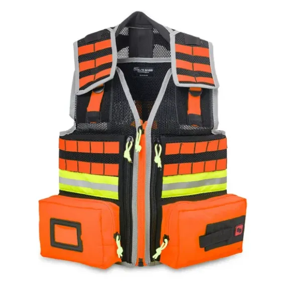 GILET D'INTERVENTION MÉDICAL HAUTE VISIBILITÉ ELITE BAGS - orange