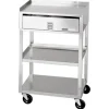 GUERIDON INOX MB-TD 3 PLATEAUX AVEC TIROIR CHATTANOOGA - 76 x 48 x 43 cm