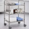 GUERIDON MEDICLINIC 3 PLATEAUX INOX AVEC ROULETTES FREINÉES MEDICLINIC