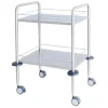 GUERIDON 2 PLATEAUX STRUCTURE INOX MEDICLINIC - 60 x 40 x 90 cm