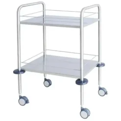GUERIDON 2 PLATEAUX STRUCTURE INOX MEDICLINIC - 60 x 40 x 90 cm