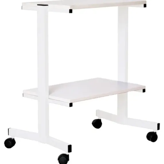 GUÉRIDON LICATA 2 PLATEAUX BÂTI ÉPOXY BLANC VOG - 2 plateaux