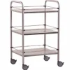 GUÉRIDON 3 PLATEAUX INOX MÉDICAL ROULANT CE - 600 x 400 x 800 mm