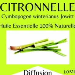 HUILE ESSENTIELLE CITRONNELLE PURE NATURELLE - flacon de 10 ml