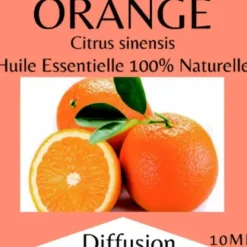 HUILE ESSENTIELLE ORANGE DOUCE 100% PURE ET NATURELLE - flacon de 10 ml