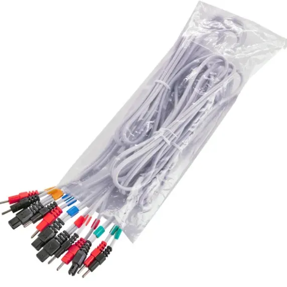 JEU DE 4 CÂBLES FICHE BANANE COMPATIBLES ÉLECTROSTIMULATION CHATTANOOGA - lot de 4