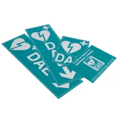 KIT SIGNALÉTIQUE DAE VISIBILITÉ DÉFIBRILLATEUR - kit de 4, PVC ou autocollant