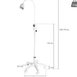 LAMPE D’EXAMEN LED 3W AVEC VARIATEUR MEDICLINIC PIEDS À ROULETTES - pied à roulettes