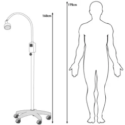 LAMPE D’EXAMEN LED 6W AVEC VARIATEUR MEDICLINIC SUR PIED MOBILE - pieds à roulettes