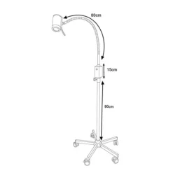 LAMPE D’EXAMEN LED 6W VARIATEUR DIGITAL BRAS 360° -PIEDS METAL -MEDI'CLINIC