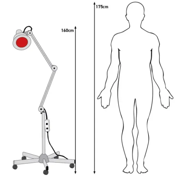 LAMPE INFRAROUGE 275 W VARIATEUR ÉLECTRONIQUE MEDICLINIC - sur pied à roulettes