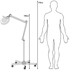LAMPE LOUPE LED 18W RONDE GROSSISSEMENT X3 MEDICLINIC - pieds à roulettes