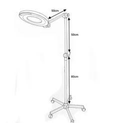 LAMPE LOUPE RONDE LED 12W GROSSISSEMENT X5 - PIED METAL- MÉDI’CLINIC