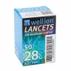 LANCETTES 28G PRÉLÈVEMENT CAPILLAIRE STÉRILE WELLION - boîte de 50 pièces