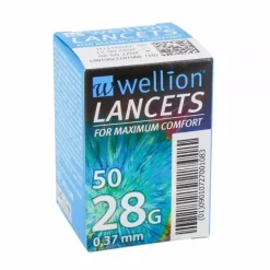 LANCETTES 28G PRÉLÈVEMENT CAPILLAIRE STÉRILE WELLION - boîte de 50 pièces