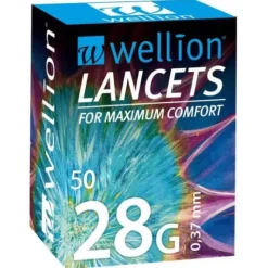 LANCETTES 28G PRÉLÈVEMENT CAPILLAIRE STÉRILE WELLION - boîte de 50 pièces