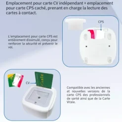 LECTEUR DE CARTE VITALE CONNECT A800 4-EN-1 BI-FENTE USB - lecteur multifonction