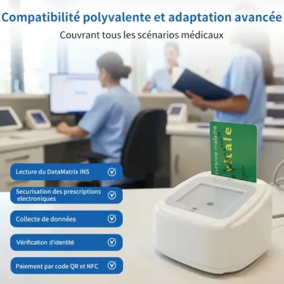 LECTEUR DE CARTE VITALE CONNECT A800 4-EN-1 BI-FENTE USB - lecteur multifonction