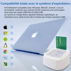 LECTEUR DE CARTE VITALE CONNECT A800 4-EN-1 BI-FENTE USB - lecteur multifonction