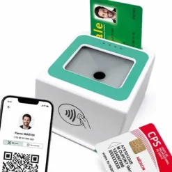 LECTEUR DE CARTE VITALE F600 BI-FENTE 4 EN 1 CERTIFIÉ SESAM-Vitale - lecteur avec câble usb-c