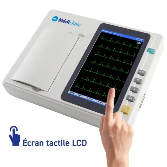 ÉLECTROCARDIOGRAPHE BETA 3 PISTES AVEC INTERPRÉTATION MEDICLINIC - écran tactile couleur 7 pouces
