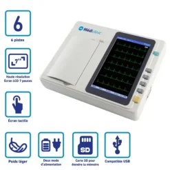 ÉLECTROCARDIOGRAPHE CARDIO BETA 6 6 PISTES ÉCRAN TACTILE 7