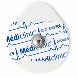 ÉLECTRODES ECG SUPPORT MOUSSE ADULTES PRÉGÉLIFIÉES PRESSION MEDICLINIC RONDE - sachet de 50