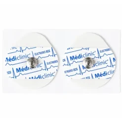 ÉLECTRODES ECG SUPPORT MOUSSE ADULTES PRÉGÉLIFIÉES PRESSION MEDICLINIC RONDE - sachet de 50