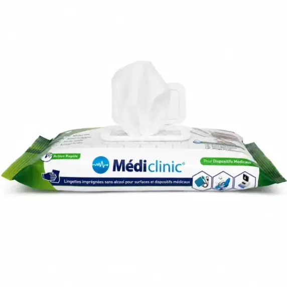 LINGETTES DÉSINFECTANTES SANS ALCOOL MÉDICLINIC - Sachet de 100