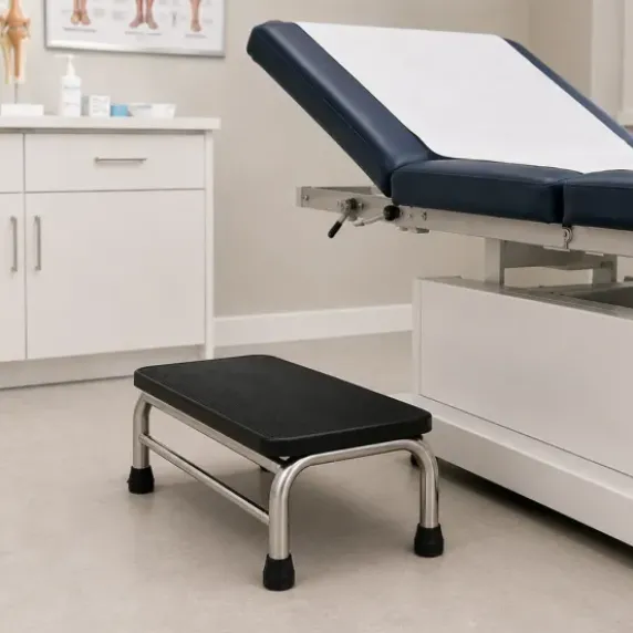 MARCHE-PIED INOX 1 MARCHE ANTIDÉRAPANT MEDICLINIC - 39 x 26 x 20 cm