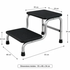 MARCHEPIED 2 MARCHES ACCÈS SÉCURISÉ MEDICLINIC - 55 x 40 x 34 cm