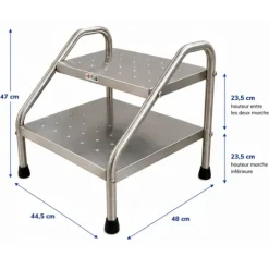 MARCHEPIED MEDICLINIC 2 MARCHES INOX ANTIDÉRAPANT MEDICLINIC - 2 marches