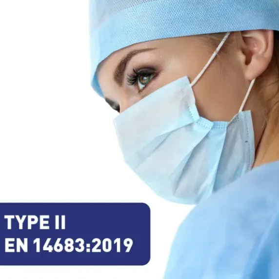 MASQUES CHIRURGICAUX TYPE IIR 3 PLIS BLEUS MEDICLINIC - boîte de 50