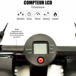 MINI STEPPER AVEC COMPTEUR ET BANDES DE RÉSISTANCE CARE - noir