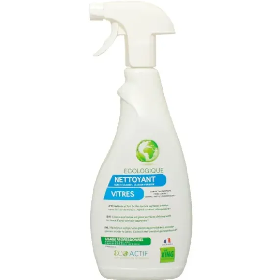 NETTOYANT VITRES ÉCOLABEL SANS TRACES KING - spray de 750 ml