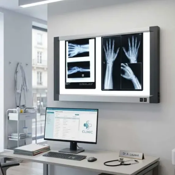 NÉGATOSCOPE LED EXTRA-PLAT 2 PLAGES LECTURE RADIOGRAPHIE CE - format 100 x 64 cm