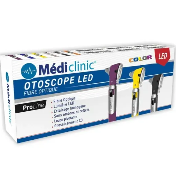 OTOSCOPE FO LED COLOR ÉCLAIRAGE FIBRE OPTIQUE MEDICLINIC - violet