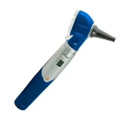 OTOSCOPE MINI 3000 LED F.O. POIGNÉE À PILES 2,5 V HEINE - bleu avec trousse