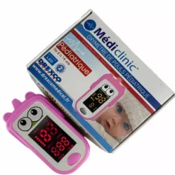 OXYMÈTRE DE POULS PÉDIATRIQUE AFFICHAGE LED ROSE MEDICLINIC - rose