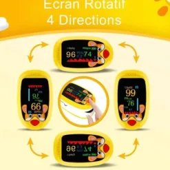 OXYMÈTRE DE POULS PÉDIATRIQUE PULSEKIDS RECHARGEABLE OLED MEDICLINIC - jaune
