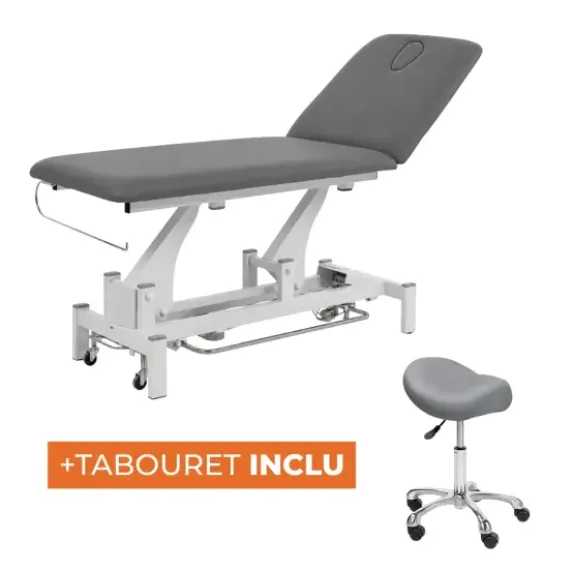 PACK DIVAN D'EXAMEN ÉLECTRIQUE DELTA 55 AVEC TABOURET PONY MEDICLINIC - pack offert