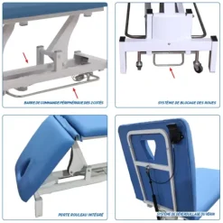PACK DIVAN D'EXAMEN ÉLECTRIQUE DELTA 55 AVEC TABOURET PONY MEDICLINIC - pack offert