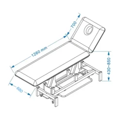 PACK DIVAN D'EXAMEN ÉLECTRIQUE DELTA 55 AVEC TABOURET PONY MEDICLINIC - pack offert
