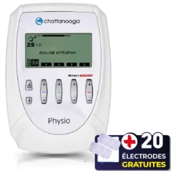 PACK ELECTROSTIMULATEUR COMPEX PRO PHYSIO 4 CANAUX CHATTANOOGA - 20 électrodes offertes