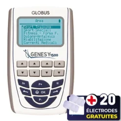 PACK ELECTROSTIMULATEUR GENESY 1500 4 VOIES GLOBUS - 20 électrodes offertes