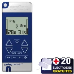 PACK ELECTROSTIMULATEUR REHAB X2 2 VOIES CEFAR - 20 électrodes offertes
