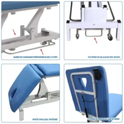 PACK KINÉ ESSENTIEL TABLE ÉLECTRIQUE COMPEX REHAB TABOURET - gris daytona