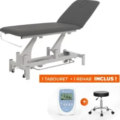 PACK KINÉ ESSENTIEL TABLE ÉLECTRIQUE COMPEX REHAB TABOURET - gris daytona